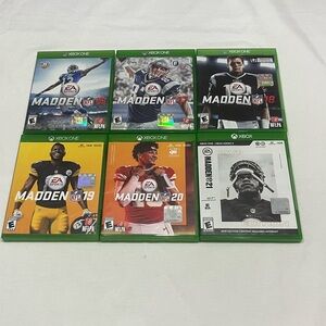 XBOX ONE Madden NFL Football Game Bundle 16/17/18/19/20/21 With Cases Working